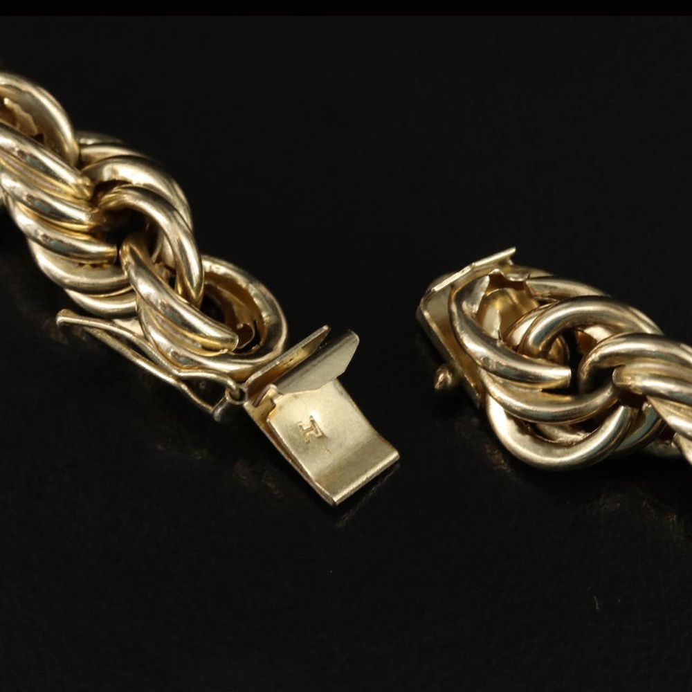 10K Gold 10.6mm 23 Inch Rope Chain - Picture 4 of 8